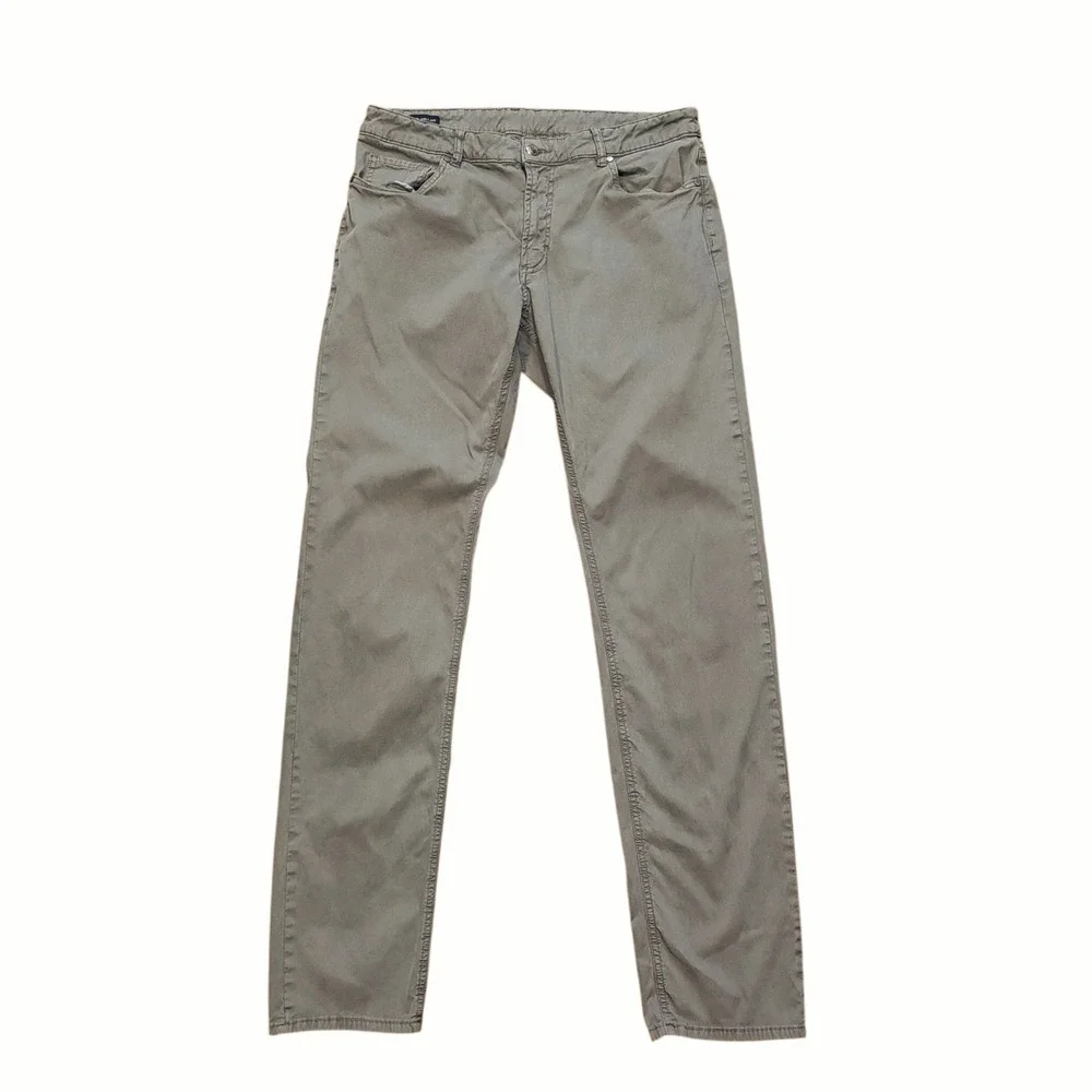 Peter Millar Crown Crafted Pants 34x34 Khaki Gray 5-Pocket Trousers Stretch Slim
